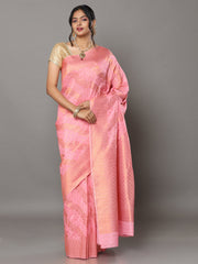 Banarasi Meenakari Gaji Silk Zari - Peach Pink