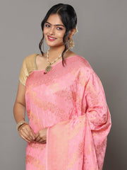 Banarasi Meenakari Gaji Silk Zari - Peach Pink
