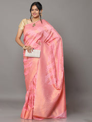 Banarasi Meenakari Gaji Silk Zari - Peach Pink