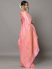 Banarasi Meenakari Gaji Silk Zari - Peach Pink