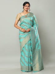 Banarasi Meenakari Gaji Silk Zari - Turquoise
