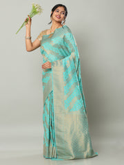 Banarasi Meenakari Gaji Silk Zari - Turquoise