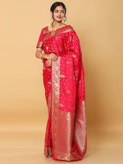 Banarasi Meenakari Gaji Silk Zari - Red