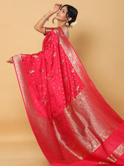 Banarasi Meenakari Gaji Silk Zari - Red