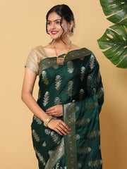 Banarasi Meenakari Gaji Silk Zari - Rama Green