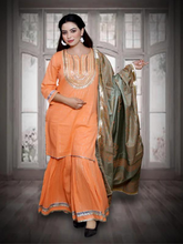 Citrus Grove Palazzo Suit with Green Dupatta