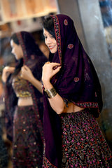 Regal Plum Embroidered Lehenga Choli