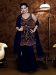Ebony Burgundy Embroidered Suit with Dupatta