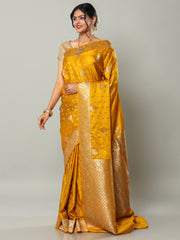 Banarasi Meenakari Gaji Silk Zari - Mustard Golden