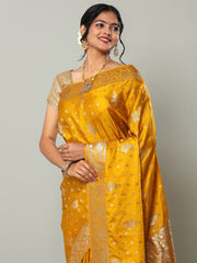 Banarasi Meenakari Gaji Silk Zari - Mustard Golden